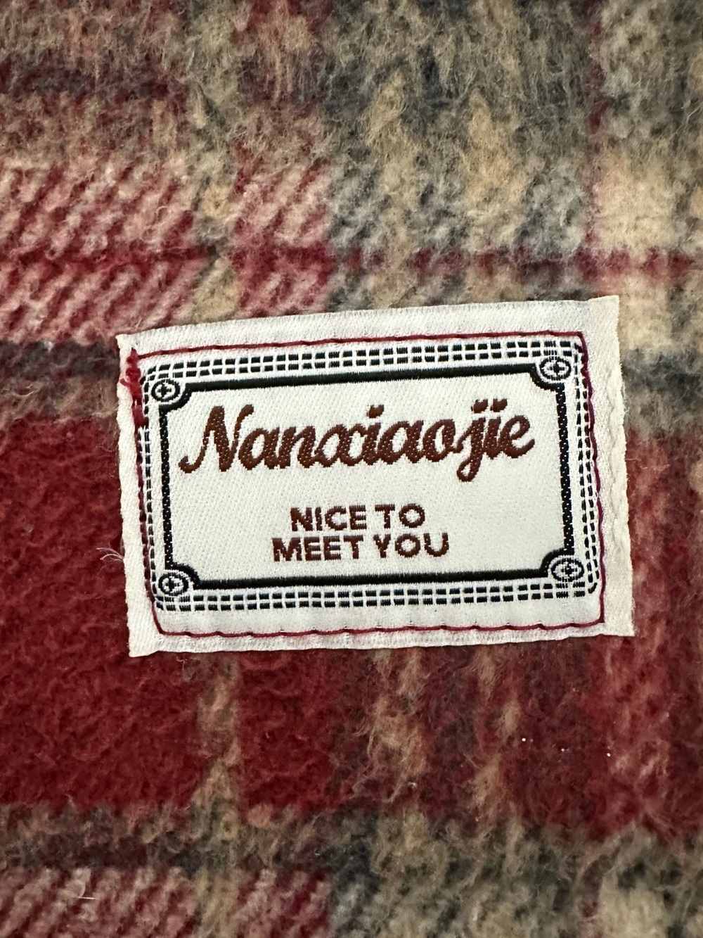 Nice To Meet You Wool Tote Bag Plaid View 3